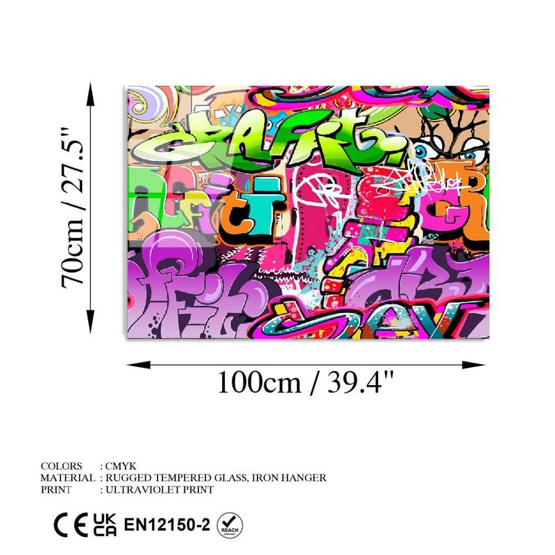 Casa si Gradina - Decoratiuni - Tablouri - Tablou decorativ din sticla, Wallxpert, sticla temperata, multicolor, 70x100 cm, 123BZM2224 - Infinity.ro