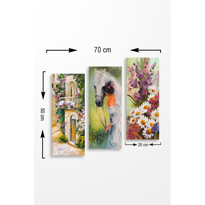 Casa si Gradina - Decoratiuni - Tablouri - Tablou decorativ, Wallxpert, mdf, multicolor, 70x50 cm, set 3 piese, 537MRV5111 - Infinity.ro