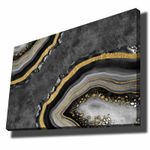 Casa si Gradina - Decoratiuni - Tablouri - Tablou decorativ pe panza, Wallxpert, auriu, gri, negru, 70x100 cm, 100% panza, rama lemn de pin - Infinity.ro
