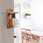 Casa si Gradina - Corpuri si surse de iluminat - Plafoniere, aplice si spoturi - Aplica de perete, Opviq, lemn, culoare lemn, 16x16x30 cm - Infinity.ro