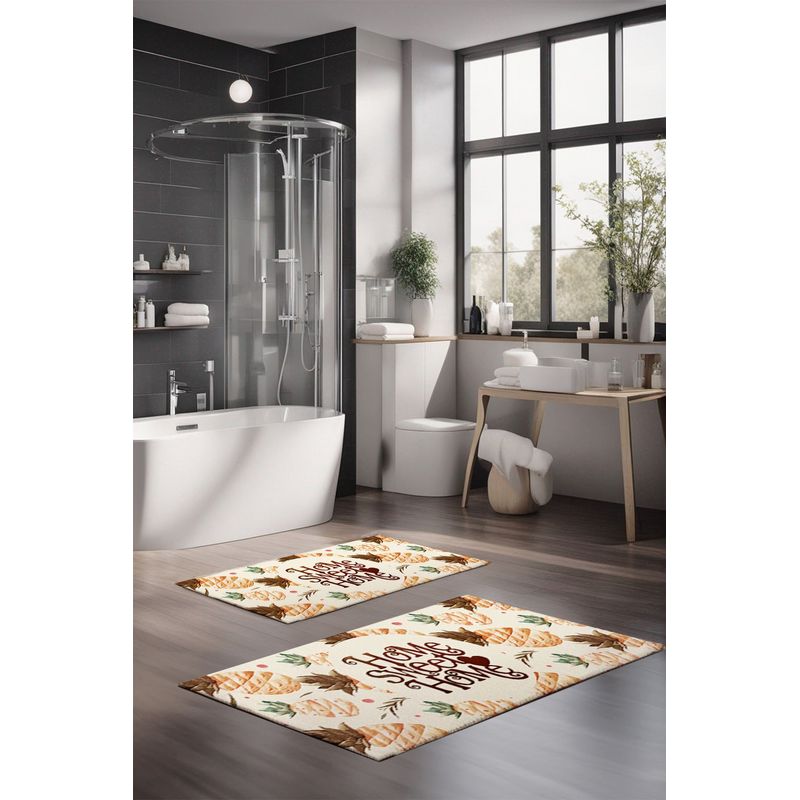 Casa si Gradina - Textile si covoare - Covoare - Covorase baie - Set covorase baie, L'essentiel Maison, multicolor, 40x60 cm si 60x100 cm, 100% poliester, antiderapant, 323CTW1372 - Infinity.ro