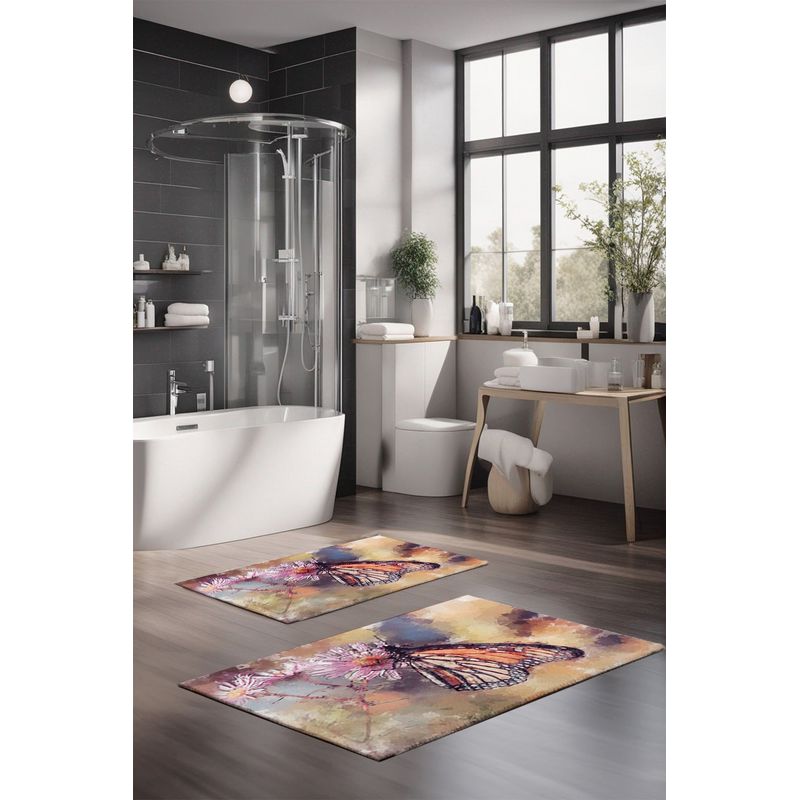 Casa si Gradina - Textile si covoare - Covoare - Covorase baie - Set covorase de baie, L'essentiel Maison, multicolor, 40x60 cm si 60x100 cm, 100% poliester, antiderapant, 323CTW1268 - Infinity.ro