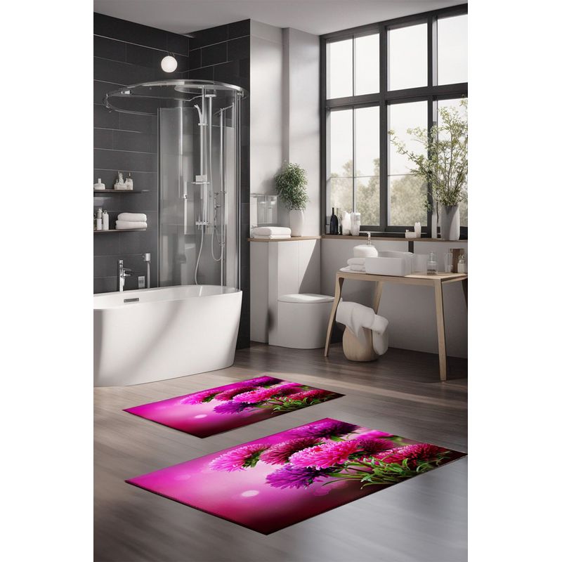 Casa si Gradina - Textile si covoare - Covoare - Covorase baie - Set covorase de baie, L'essentiel Maison, multicolor, 40x60 cm si 60x100 cm, 100% poliester, antiderapant, 323CTW1229 - Infinity.ro