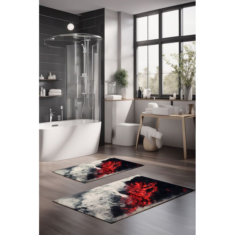 Casa si Gradina - Textile si covoare - Covoare - Covorase baie - Set covorase de baie, L'essentiel Maison, multicolor, 40x60 cm si 60x100 cm, 100% poliester, antiderapant, 323CTW1145 - Infinity.ro