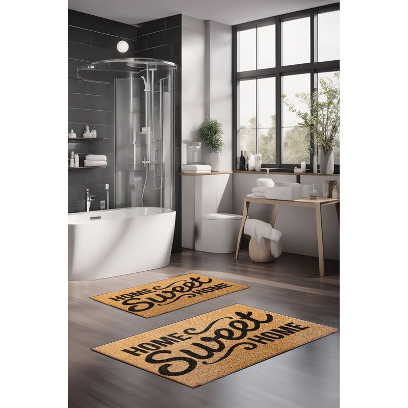 Casa si Gradina - Textile si covoare - Covoare - Covorase baie - Set covorase de baie, L'essentiel Maison, multicolor, 40x60 cm si 60x100 cm, 100% poliester, antiderapant, 323CTW1257 - Infinity.ro