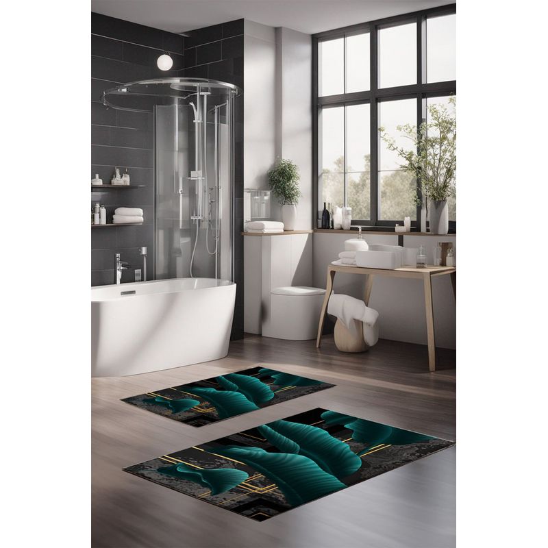 Casa si Gradina - Textile si covoare - Covoare - Covorase baie - Set covorase de baie, L'essentiel Maison, multicolor, 40x60 cm si 60x100 cm, 100% poliester, antiderapant, 323CTW1187 - Infinity.ro