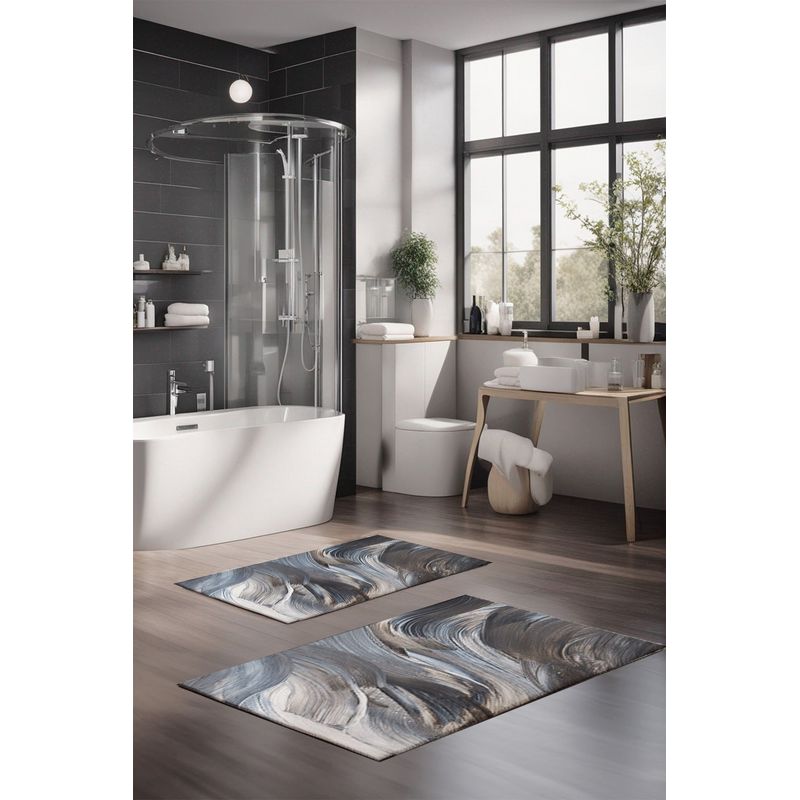 Casa si Gradina - Textile si covoare - Covoare - Covorase baie - Set covorase baie, L'essentiel Maison, multicolor, 40x60 cm, 60x100 cm, 100% poliester, antiderapant, 323CTW1137 - Infinity.ro