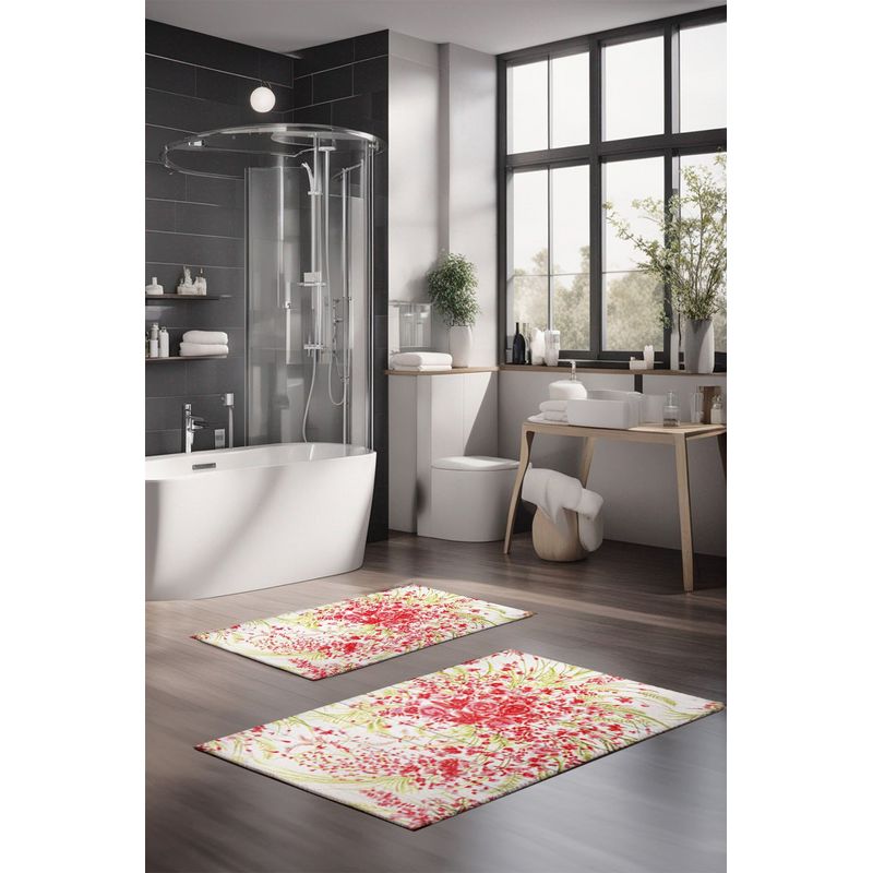 Casa si Gradina - Textile si covoare - Covoare - Covorase baie - Set covorase baie, L'essentiel Maison, multicolor, 40x60 cm si 60x100 cm, 100% poliester, antiderapant, 323CTW1400 - Infinity.ro