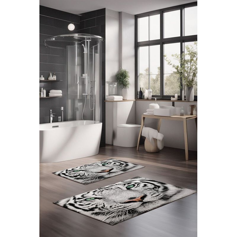 Casa si Gradina - Textile si covoare - Covoare - Covorase baie - Set covorase de baie, L'essentiel Maison, multicolor, 40x60 cm si 60x100 cm, 100% poliester, antiderapant, 323CTW1220 - Infinity.ro