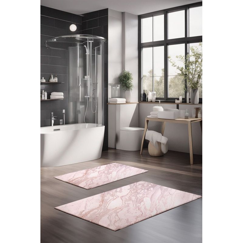 Casa si Gradina - Textile si covoare - Covoare - Covorase baie - Set covorase baie, L'essentiel Maison, multicolor, 40x60 cm si 60x100 cm, 100% poliester, antiderapant, 323CTW1135 - Infinity.ro