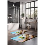 Casa si Gradina - Textile si covoare - Covoare - Covorase baie - Set covorase de baie, L'essentiel Maison, multicolor, 40x60 cm si 60x100 cm, 100% poliester, antiderapant, 323CTW1240 - Infinity.ro