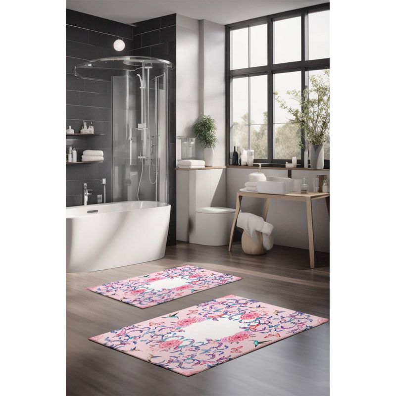 Casa si Gradina - Textile si covoare - Covoare - Covorase baie - Set covorase de baie, L'essentiel Maison, multicolor, 40x60 cm si 60x100 cm, 100% poliester, antiderapant, 323CTW1350 - Infinity.ro