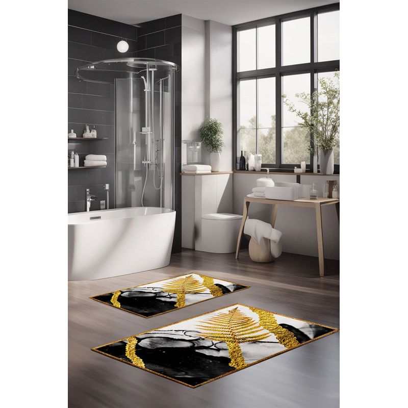 Casa si Gradina - Textile si covoare - Covoare - Covorase baie - Set covorase de baie, L'essentiel Maison, multicolor, 40x60 cm si 60x100 cm, 100% poliester, antiderapant, 323CTW1369 - Infinity.ro