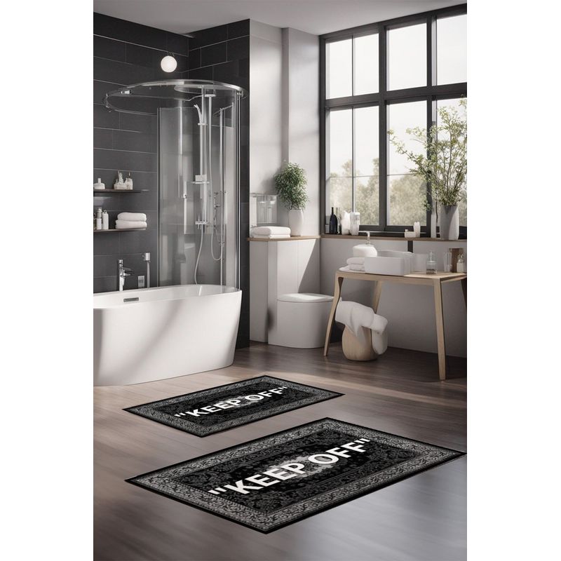 Casa si Gradina - Textile si covoare - Covoare - Covorase baie - Set covorase de baie, L'essentiel Maison, multicolor, 40x60 cm si 60x100 cm, 100% poliester, antiderapant, 323CTW1384 - Infinity.ro