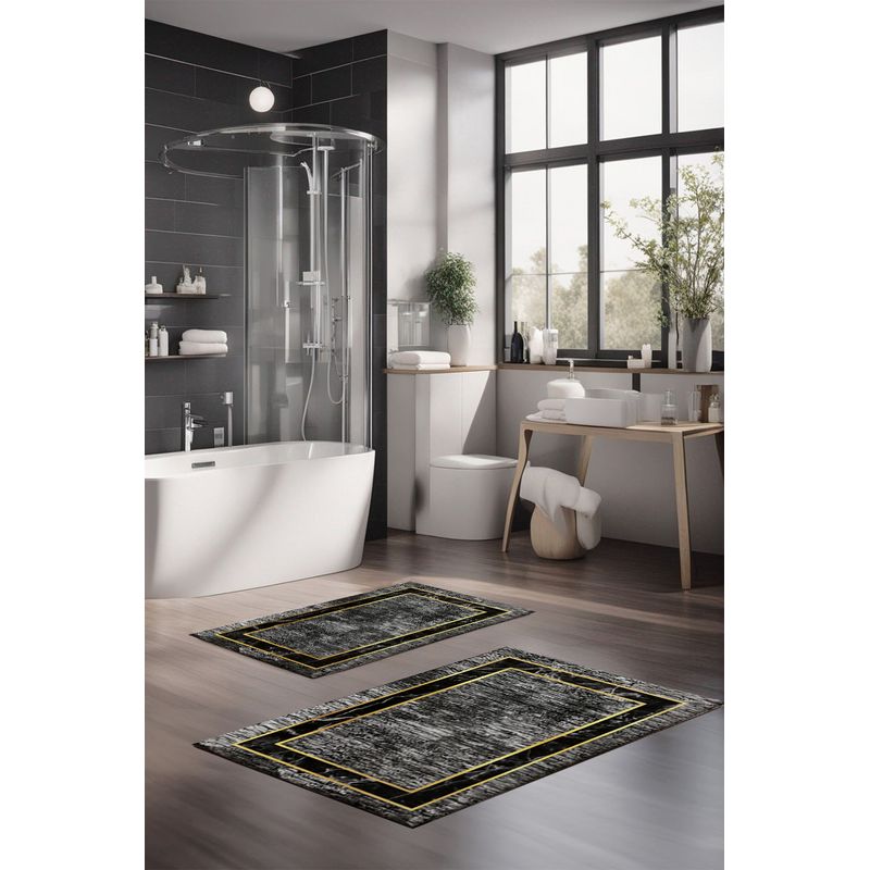 Casa si Gradina - Textile si covoare - Covoare - Covorase baie - Set covorase de baie, L'essentiel Maison, multicolor, 40x60 cm, 60x100 cm, 100% poliester, antiderapant, 323CTW1204 - Infinity.ro