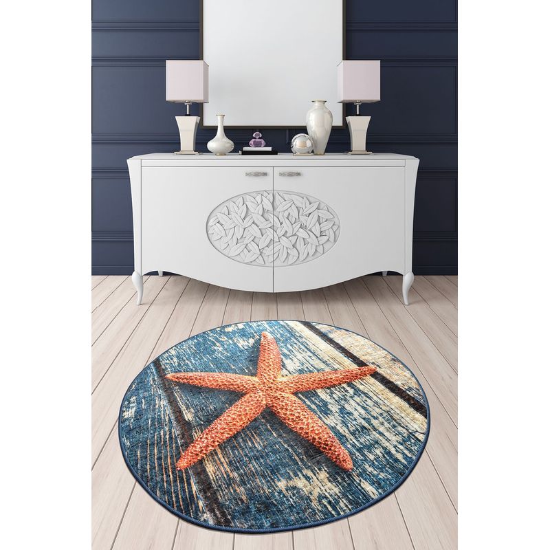 Casa si Gradina - Textile si covoare - Covoare - Covorase baie - Covoras de baie, L'essentiel Maison, multicolor, diametru 100 cm, 100% poliester, antiderapant, 359CHL4288 - Infinity.ro