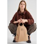 Fashion, accesorii si bijuterii - Femei - Accesorii femei - Genti si rucsacuri femei - Rucsac, Lucky Bees, piele polivinilica, camel, 27x15x33 cm - Infinity.ro