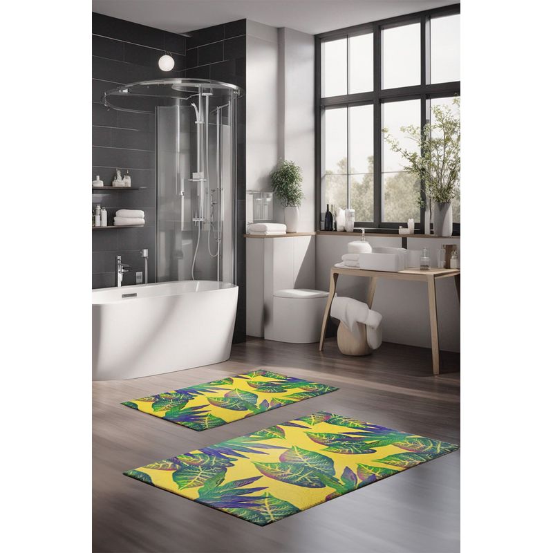 Casa si Gradina - Textile si covoare - Covoare - Covorase baie - Set covorase de baie, L'essentiel Maison, multicolor, 40x60 cm si 60x100 cm, 100% poliester, antiderapant, 323CTW1418 - Infinity.ro
