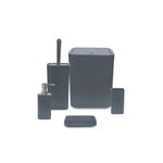 Casa si Gradina - Sanitare - Suporturi si accesorii baie - Accesorii baie - Set accesorii baie, L'essentiel Maison, plastic, gri, 5 piese - Infinity.ro