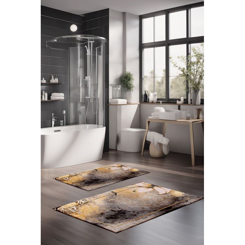 Casa si Gradina - Textile si covoare - Covoare - Covorase baie - Set covorase de baie, L'essentiel Maison, multicolor, 40x60 cm si 60x100 cm, 100% poliester, antiderapant, 323CTW1102 - Infinity.ro