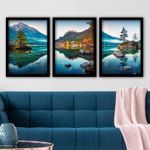 Casa si Gradina - Decoratiuni - Tablouri - Tablou decorativ cu rama, Wallxpert, mdf, multicolor, 35x45 cm, set 3 bucati, 364LUL1279 - Infinity.ro
