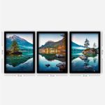 Casa si Gradina - Decoratiuni - Tablouri - Tablou decorativ cu rama, Wallxpert, mdf, multicolor, 35x45 cm, set 3 bucati, 364LUL1279 - Infinity.ro