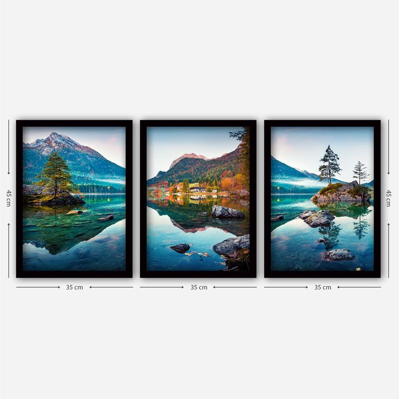 Casa si Gradina - Decoratiuni - Tablouri - Tablou decorativ cu rama, Wallxpert, mdf, multicolor, 35x45 cm, set 3 bucati, 364LUL1279 - Infinity.ro