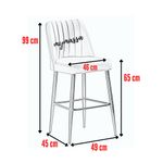 Casa si Gradina - Mobilier - Scaune si fotolii - Tabureti - Set taburete bar, Hanah Home, melaminat, rosu bordo si negru, 49x45x99 cm, picioare metalice - Infinity.ro