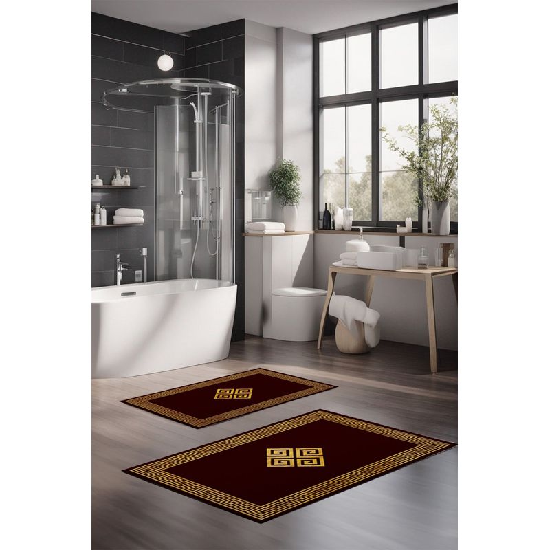 Casa si Gradina - Textile si covoare - Covoare - Covorase baie - Set covorase de baie, L'essentiel Maison, multicolor, 40x60 cm si 60x100 cm, 100% poliester, antiderapant, 323CTW1176 - Infinity.ro