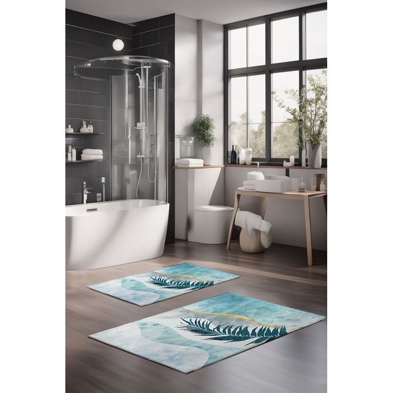 Casa si Gradina - Textile si covoare - Covoare - Covorase baie - Set covorase de baie, L'essentiel Maison, multicolor, 40x60 cm si 60x100 cm, 100% poliester, antiderapant, 323CTW1524 - Infinity.ro