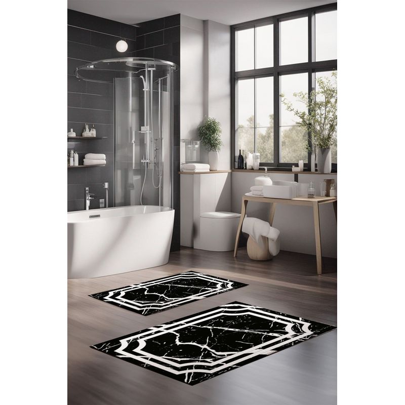 Casa si Gradina - Textile si covoare - Covoare - Covorase baie - Set covorase de baie, L'essentiel Maison, multicolor, 40x60 cm si 60x100 cm, 100% poliester, antiderapant, 323CTW1273 - Infinity.ro