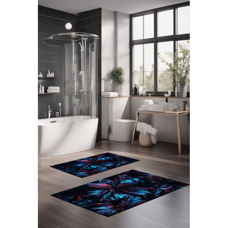 Casa si Gradina - Textile si covoare - Covoare - Covorase baie - Set covorase de baie, L'essentiel Maison, multicolor, 40x60 cm si 60x100 cm, 100% poliester, antiderapant, 323CTW1435 - Infinity.ro
