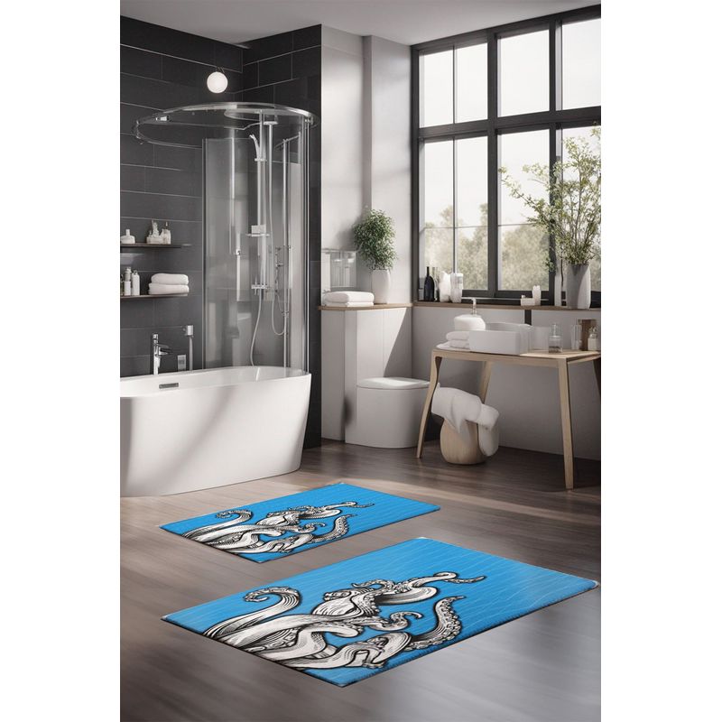 Casa si Gradina - Textile si covoare - Covoare - Covorase baie - Set covorase de baie, L'essentiel Maison, multicolor, 40x60 cm si 60x100 cm, 100% poliester, antiderapant, 323CTW1392 - Infinity.ro