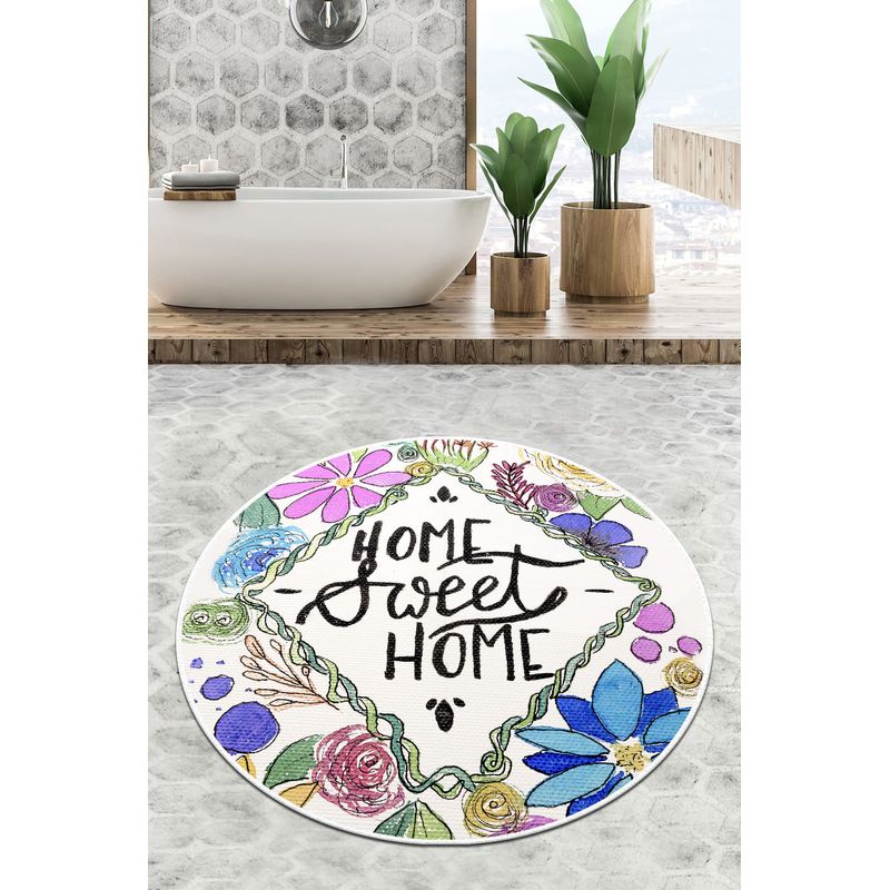 Casa si Gradina - Textile si covoare - Covoare - Covorase baie - Covoras de baie, L'essentiel Maison, multicolor, diametru 80 cm, 100% poliester, antiderapant, 359CHL4571 - Infinity.ro