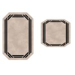 Casa si Gradina - Textile si covoare - Covoare - Covorase baie - Set covorase de baie, L'essentiel Maison, crem, 50x60 cm si 60x100 cm, 100% poliester, antiderapant, 394ANR1579 - Infinity.ro