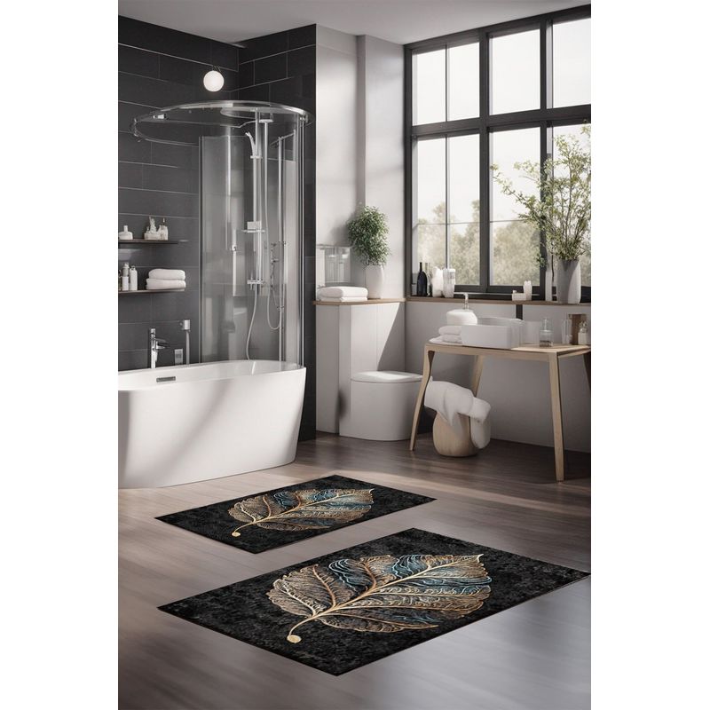 Casa si Gradina - Textile si covoare - Covoare - Covorase baie - Set covorase de baie, L'essentiel Maison, multicolor, 40x60 cm si 60x100 cm, 100% poliester, antiderapant, 323CTW1504 - Infinity.ro