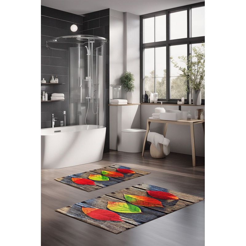 Casa si Gradina - Textile si covoare - Covoare - Covorase baie - Set covorase de baie, L'essentiel Maison, multicolor, 40x60 cm si 60x100 cm, 100% poliester, antiderapant, 323CTW1254 - Infinity.ro