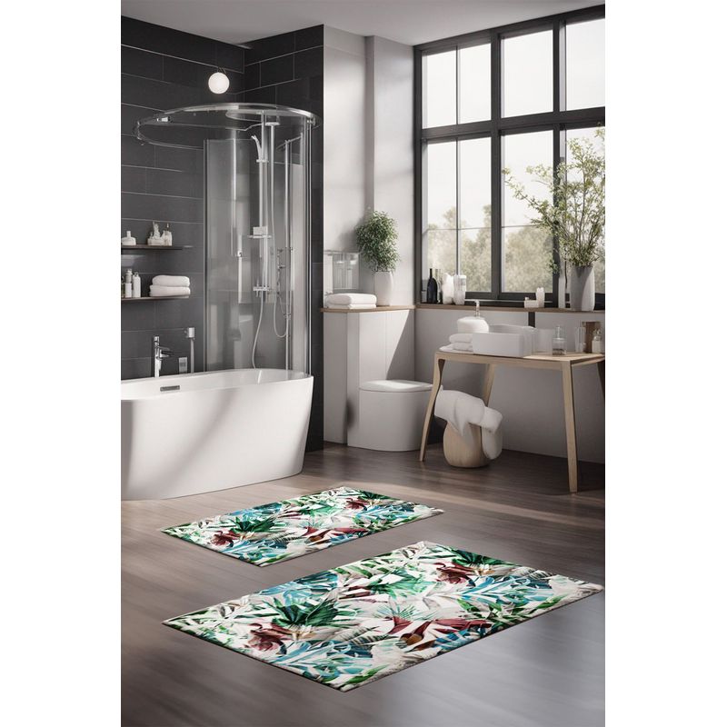 Casa si Gradina - Textile si covoare - Covoare - Covorase baie - Set covorase de baie, L'essentiel Maison, multicolor, 40x60 cm si 60x100 cm, 100% poliester, antiderapant, 323CTW1425 - Infinity.ro