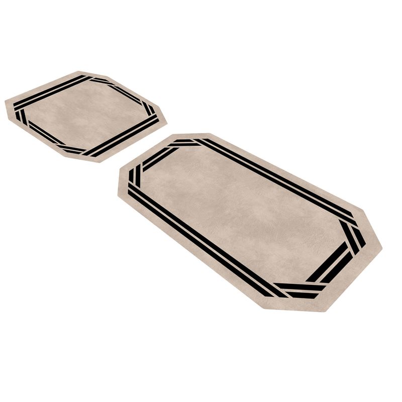 Casa si Gradina - Textile si covoare - Covoare - Covorase baie - Set covorase de baie, L'essentiel Maison, crem, 50x60 cm si 60x100 cm, 100% poliester, antiderapant, 394ANR1579 - Infinity.ro