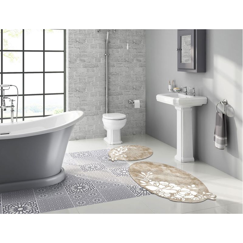 Casa si Gradina - Textile si covoare - Covoare - Covorase baie - Set covorase de baie, L'essentiel Maison, nurca, 50x60 cm si 60x100 cm, 100% poliester, antiderapant - Infinity.ro