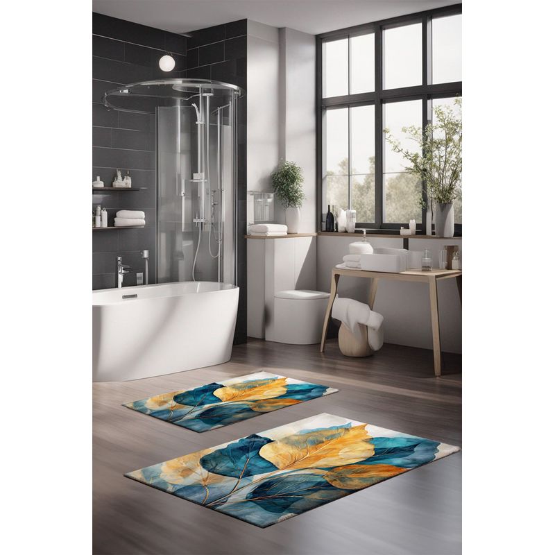 Casa si Gradina - Textile si covoare - Covoare - Covorase baie - Set covorase de baie, L'essentiel Maison, multicolor, 40x60 cm si 60x100 cm, 100% poliester, antiderapant, 323CTW1511 - Infinity.ro