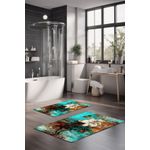 Casa si Gradina - Textile si covoare - Covoare - Covorase baie - Set covorase de baie, L'essentiel Maison, multicolor, 40x60 cm si 60x100 cm, 100% poliester, antiderapant, 323CTW1484 - Infinity.ro