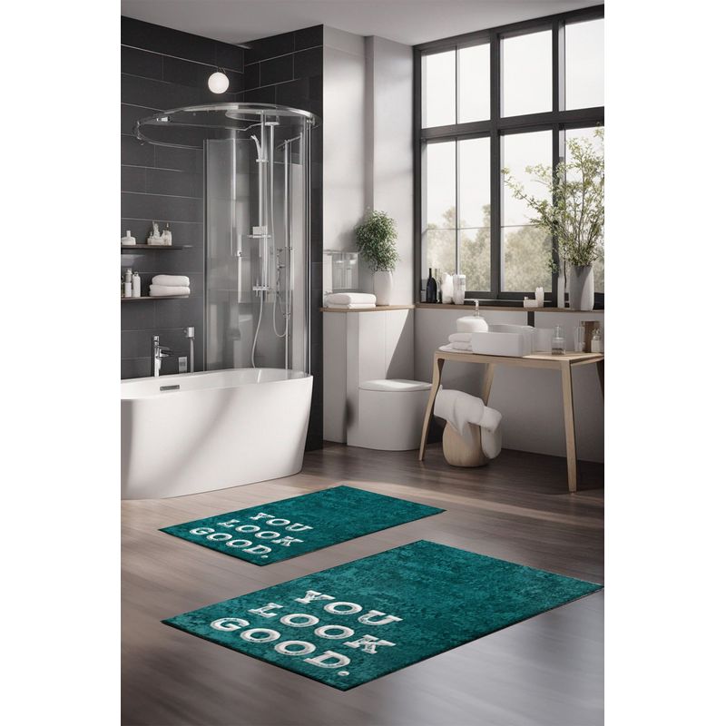 Casa si Gradina - Textile si covoare - Covoare - Covorase baie - Set covorase de baie, L'essentiel Maison, multicolor, 40x60 cm si 60x100 cm, 100% poliester, antiderapant, 323CTW1517 - Infinity.ro