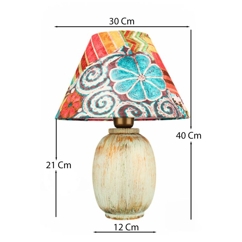 Casa si Gradina - Corpuri si surse de iluminat - Veioze si lampi - Veioze - Veioza, Opviq, ceramica, multicolor, inaltime 40 cm, 687HMY2438 - Infinity.ro