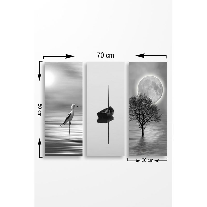 Casa si Gradina - Decoratiuni - Tablouri - Tablou decorativ, Wallxpert, mdf, multicolor, 70x50 cm, set 3 piese, 537MRV5187 - Infinity.ro