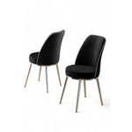 Casa si Gradina - Mobilier - Scaune si fotolii - Scaune - Set scaune, Hanah Home, lemn, negru si crom, 45x42x91 cm, 6 piese - Infinity.ro