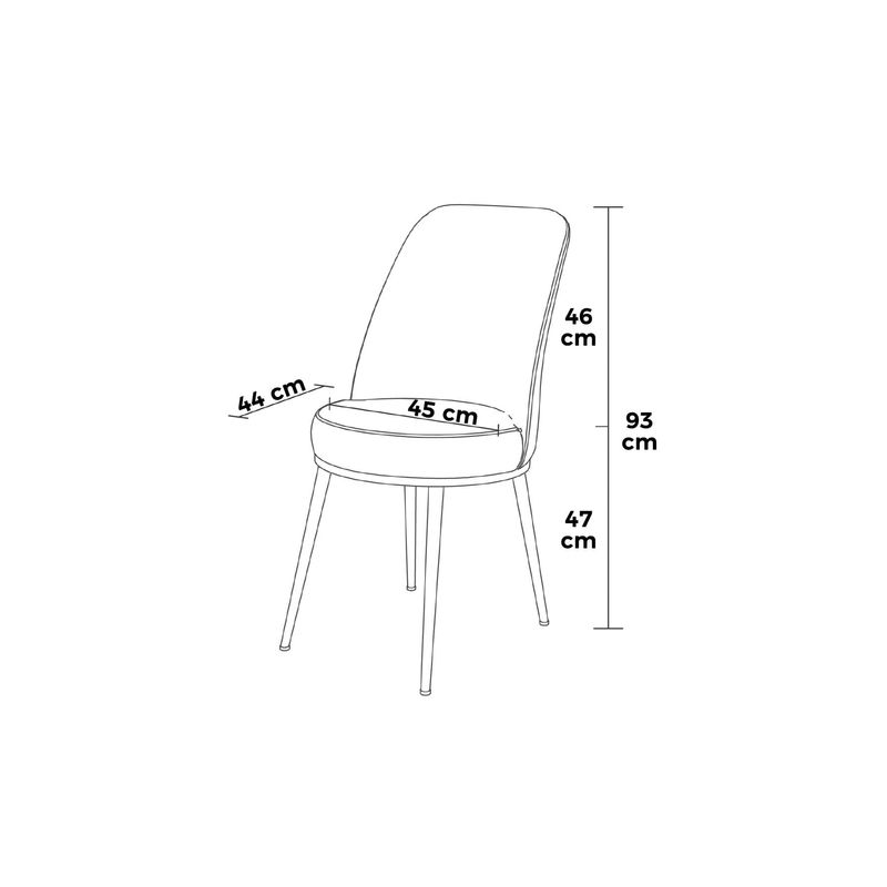 Casa si Gradina - Mobilier - Scaune si fotolii - Scaune - Set scaune, Hanah Home, lemn, negru si crom, 45x42x91 cm, 6 piese - Infinity.ro
