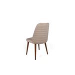 Casa si Gradina - Mobilier - Scaune si fotolii - Scaune - Set scaune, Hanah Home, catifea, crem si nuc, 50x49x90 cm, 974NMB1693 - Infinity.ro
