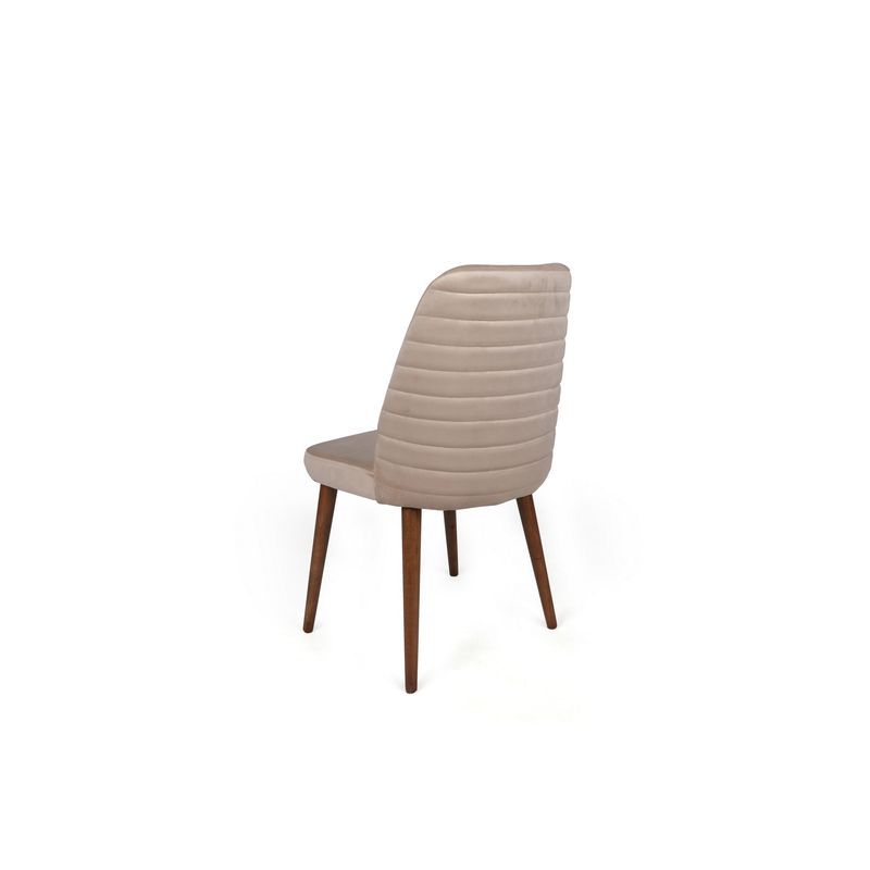 Casa si Gradina - Mobilier - Scaune si fotolii - Scaune - Set scaune, Hanah Home, catifea, crem si nuc, 50x49x90 cm, 974NMB1693 - Infinity.ro