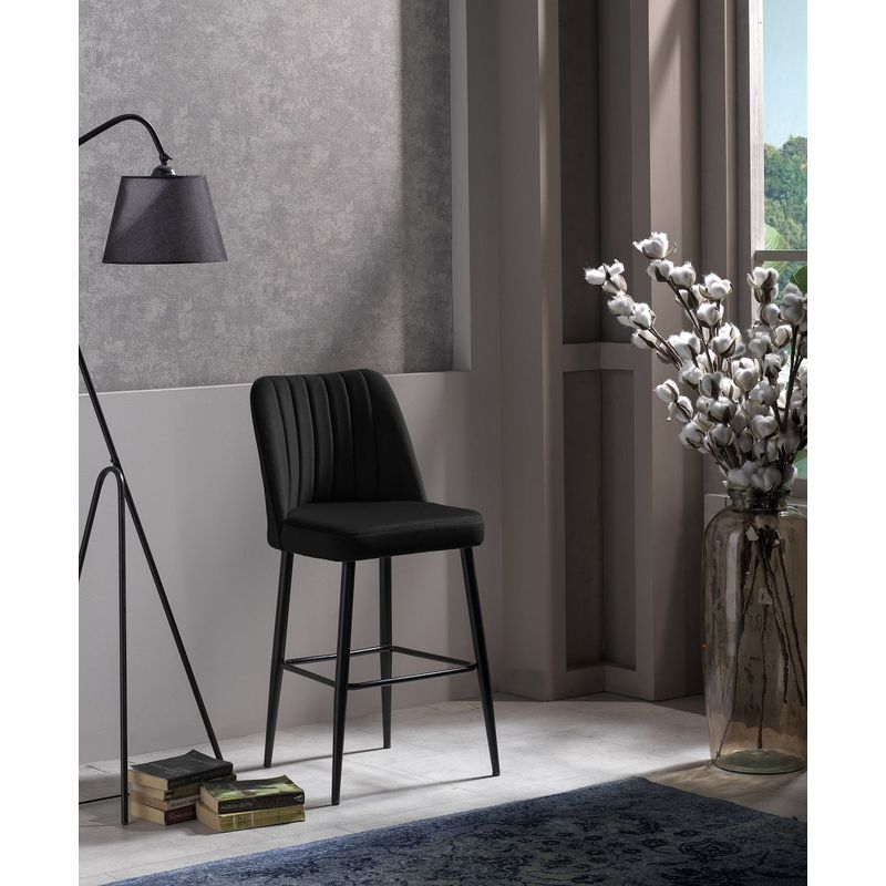 Casa si Gradina - Mobilier - Scaune si fotolii - Scaune - Set scaune de bar, Hanah Home, melamina, negru, 49x45x99 cm, 4 bucati - Infinity.ro